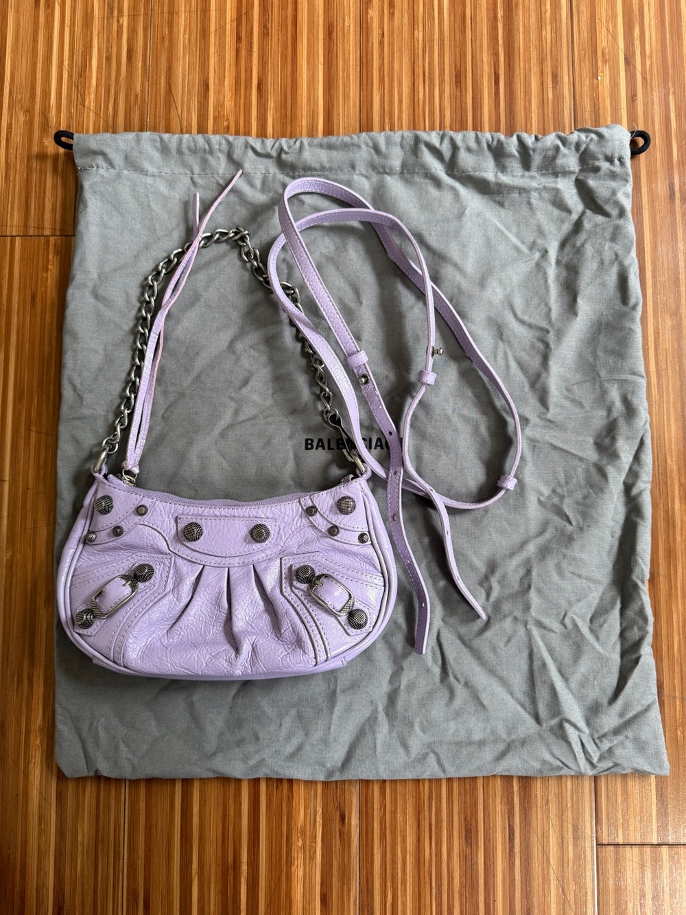 Le Cagole Mini Leather Shoulder Bag - Picture 3 of 12